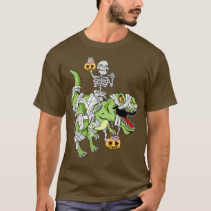 Halloween Skelett Mumie Dinosaurier T Rex Lustige T-Shirt