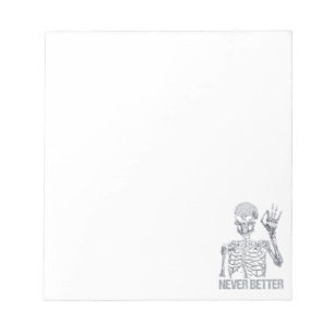 Halloween Skelett - Nie besser Notizblock