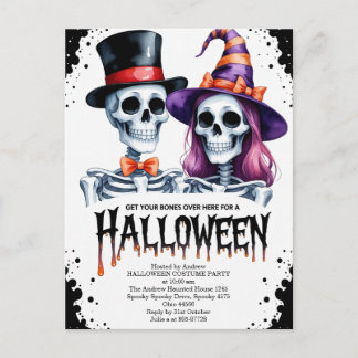 Halloween-Skelett-Paar Feiertagspostkarte