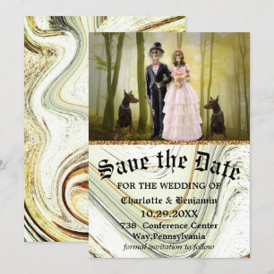 Halloween-Skelett-Paar Gothic Save The Date