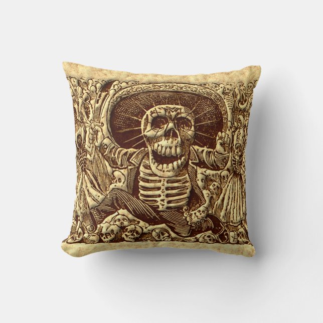 Halloween-Skelett-Pirat Kissen (Vorderseite)