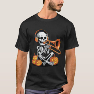 Halloween-Skelett-Posaune-Posaunist T-Shirt