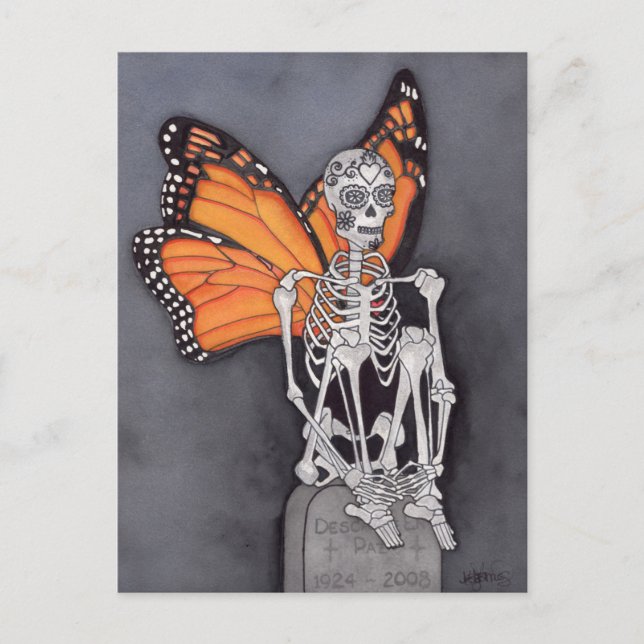 Halloween-Skelett Postkarte (Vorderseite)