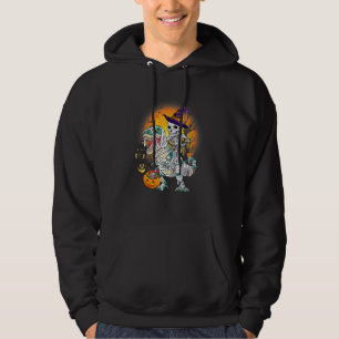 Halloween-Skelett reitet Mumie-Dinosaurier Rex-Kür Hoodie
