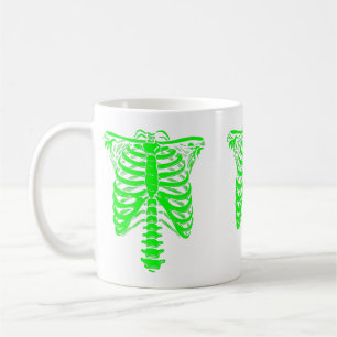 Halloween-Skelett-Rippenkäfig Säuregrün Kaffeetasse