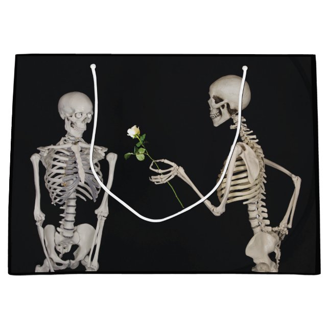 Halloween-Skelett Romance Große Geschenktüte (Vorderseite)