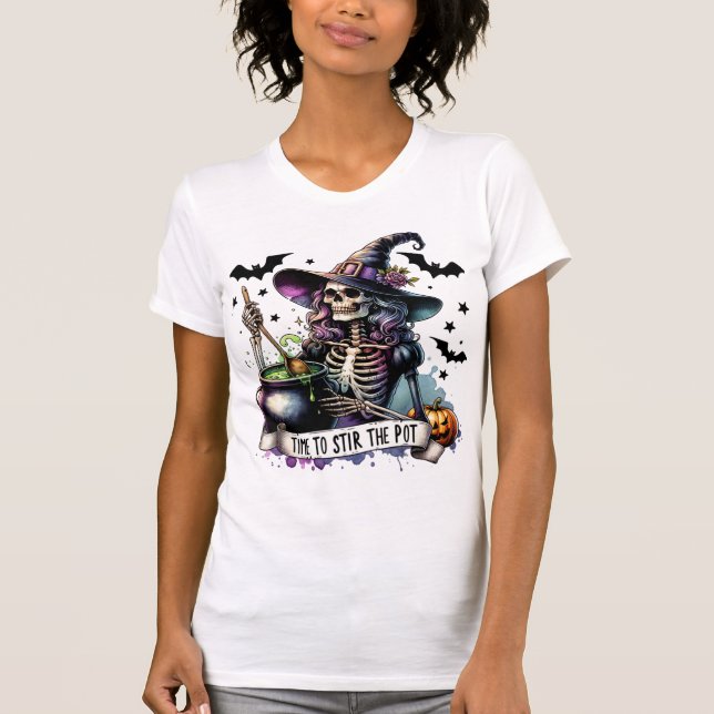 Halloween Skelett Rotzunge T - Shirt - Witzig (Vorderseite)