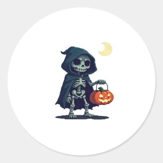 Halloween-Skelett Runder Aufkleber (Vorderseite)