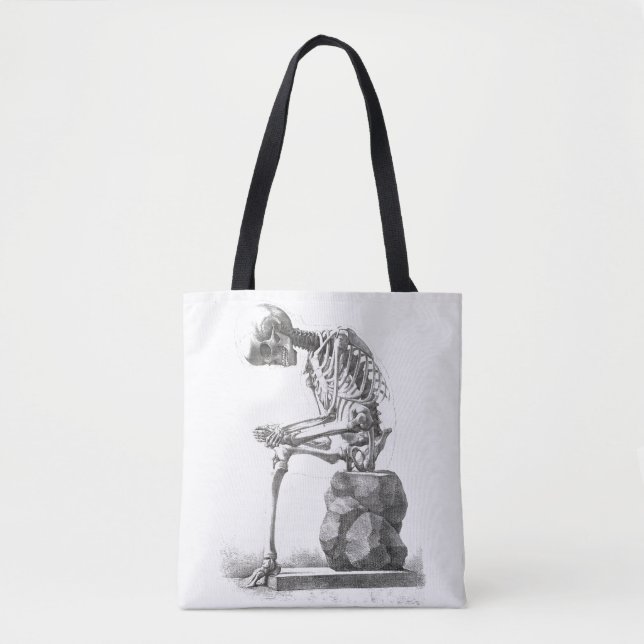 Halloween Skelett Sitting Anatomie Tasche (Vorderseite)