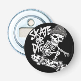 Halloween Skelett Skateboarder Art: Stilvoll Flaschenöffner