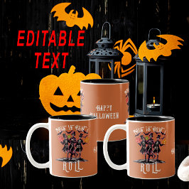 Halloween Skelett So Roll ich Gamer Dice Zweifarbige Tasse