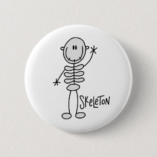 Halloween-Skelett-Stockfigur-Taste Button