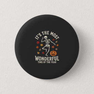 Halloween-Skelett-Tanz-Kürbis-Herbst Button