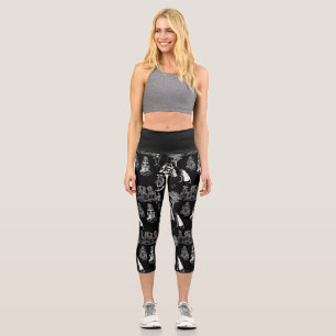 Halloween-Skelett-Toile-Rocaille-antiker Totenkopf Capri Leggings