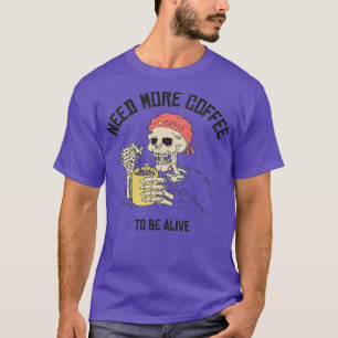 halloween skelett trinkt Kaffee lustig T-Shirt