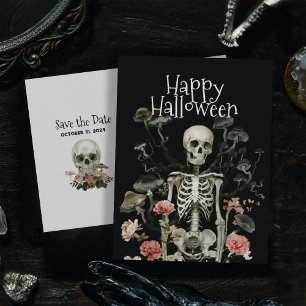 Halloween-Skelett Verzauberter Wald - Termin vorme Postkarte