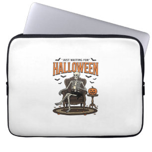 Halloween-Skelett wartet einfach nur lustiges Vint Laptopschutzhülle