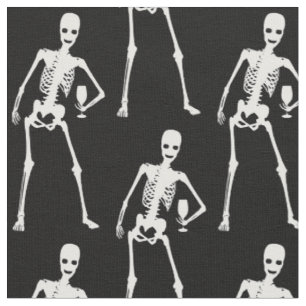Halloween-Skelett-Weinglas gruselig lustig Stoff