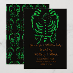 Halloween-Skelett-Zeichnung Kostüm-Party-Einladung Einladung