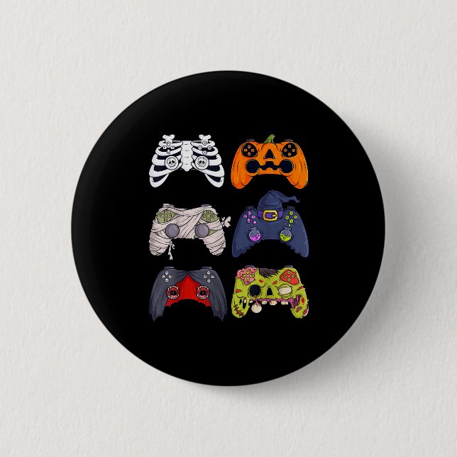Halloween-Skelett-Zombie-Gaming-Controller-Mumie Button (Vorderseite)