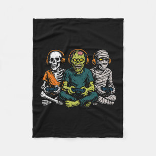 Halloween Skelett Zombie Mumie Gamer Video Spiele Fleecedecke