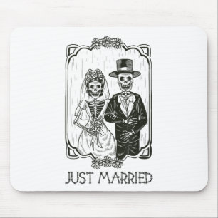 Halloween Skelette Braut und Groom nur verheiratet Mousepad