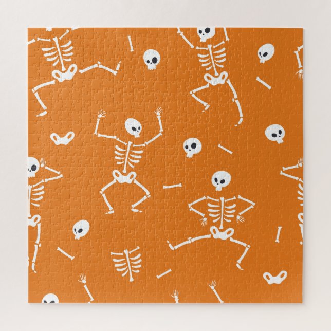Halloween Skelette Fun Nahtloses Muster (Vertikal)
