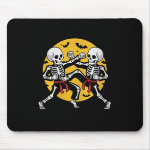 Halloween Skelette Karate Martial Arts Premium Mousepad