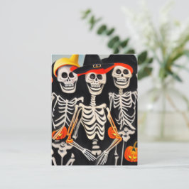 Halloween Skelette Mitteilungskarte