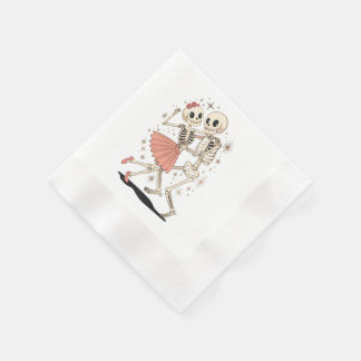 Halloween-Skelette, Retro-Skelett Serviette