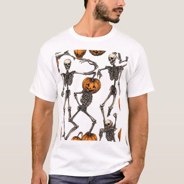 Halloween-Skelette T-Shirt (Vorderseite)
