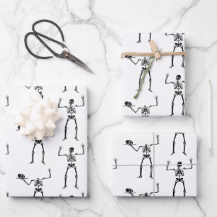Halloween Skelette, Trick oder Treat, Boo Geschenkpapier Set