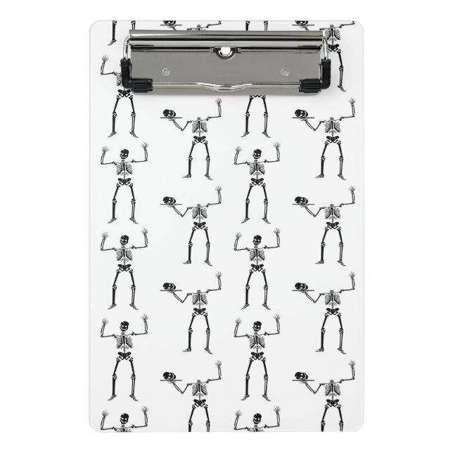 Halloween Skelette, Trick oder Treat, Boo Mini Klemmbrett (Vorderseite)