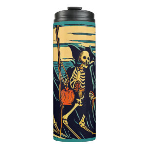 Halloween - Skelette Woodcut 3 Thermosbecher