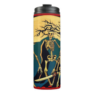 Halloween - Skelette Woodcut 4 Thermal Tumbler Thermosbecher