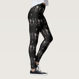 Halloween Skelettentanz Schwarzer Glückspilz Leggings