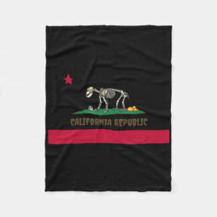 Halloween Skeletter Bär California Ca State Flag F Fleecedecke
