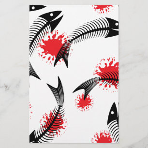 Halloween-Skelettfisch Briefpapier