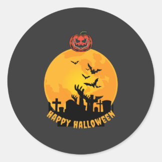 Halloween-Skeletthände  | Lustiger gruseliger Kürb Runder Aufkleber