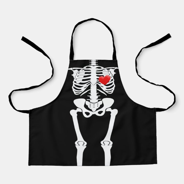 Halloween Skelettherz für Kinder Allround-Print Schürze (Vorderseite)