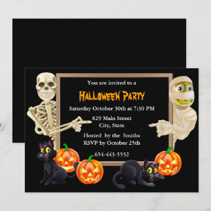 Halloween-Skeletton-Party Einladung