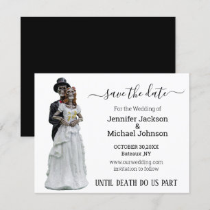 halloween skeletts briet und bräutigam save the date