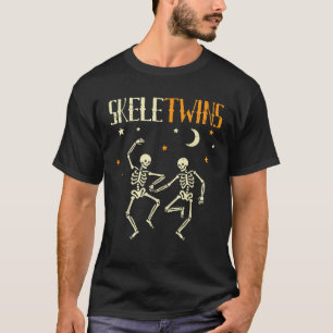 Halloween Skeletwins Skelett Zwillinge Kostüm Frau T-Shirt