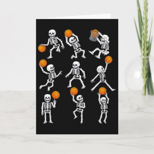Halloween Sketll Skeletons Dunking Dribble Boys Ki Karte