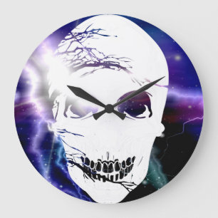 Halloween Skull #4 Große Wanduhr