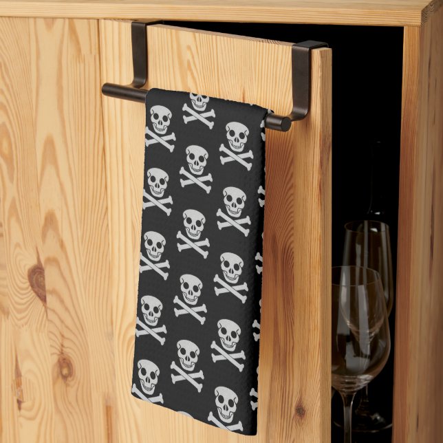 Halloween Skull and Bones Küchentücher (Drittel gefaltet)
