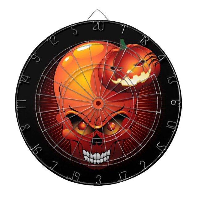 Halloween Skull and Pumpkin Dart Board Dartscheibe (vorne)