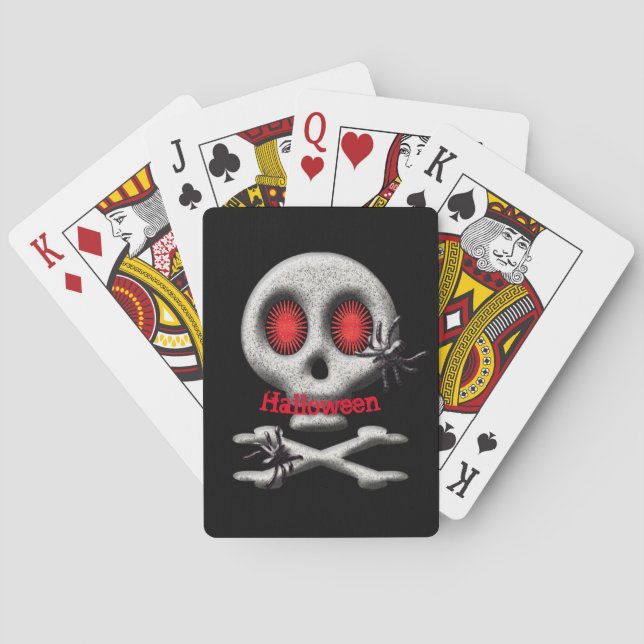 Halloween Skull and Spiders - kundenspezifisch Spielkarten (Rückseite)