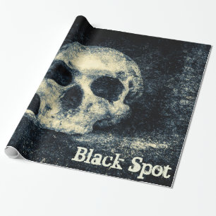 Halloween Skull Black Spot Geschenkpapier