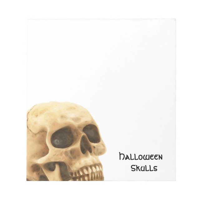 Halloween Skull Bone Notizblock (Vorderseite)